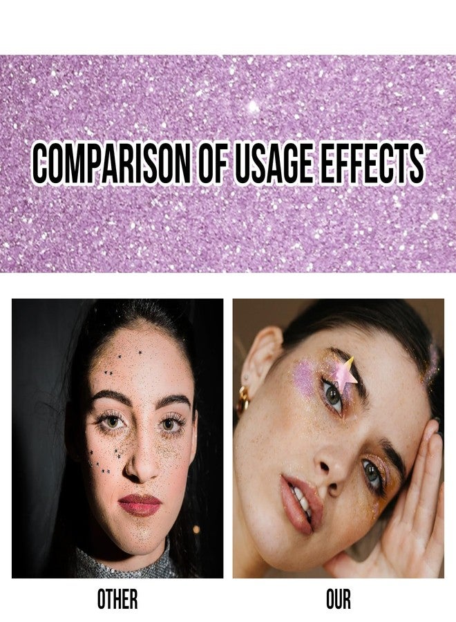 Brzeaf Fairy Costume Body Face Glitter, Shimmery&Long Lasting, Waterproof Chunky Glitter for Face/Body/Hair/Eyes, Singer Concert Music Rave Festival - Image 3